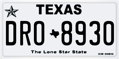 TX license plate DRO8930