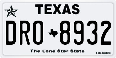 TX license plate DRO8932