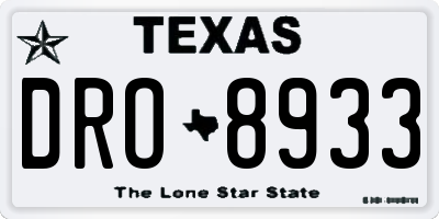 TX license plate DRO8933