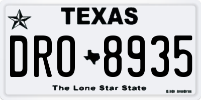 TX license plate DRO8935