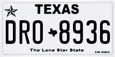 TX license plate DRO8936