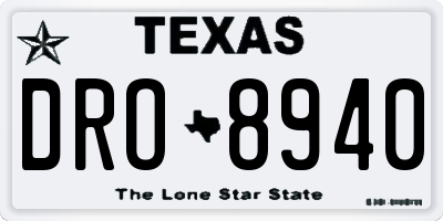 TX license plate DRO8940