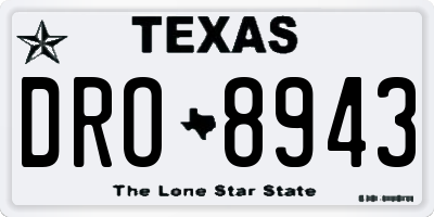 TX license plate DRO8943