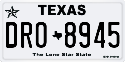 TX license plate DRO8945