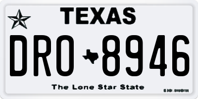 TX license plate DRO8946