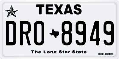 TX license plate DRO8949