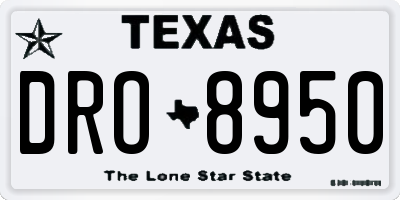 TX license plate DRO8950