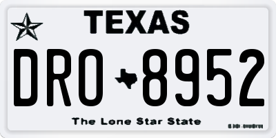 TX license plate DRO8952