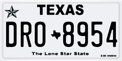 TX license plate DRO8954