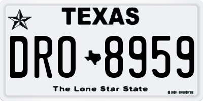 TX license plate DRO8959