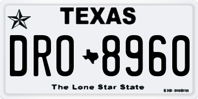 TX license plate DRO8960