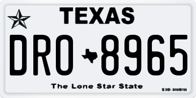 TX license plate DRO8965