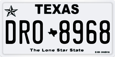 TX license plate DRO8968