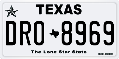 TX license plate DRO8969