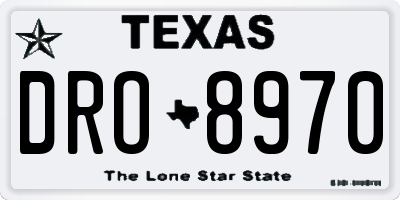 TX license plate DRO8970
