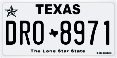 TX license plate DRO8971