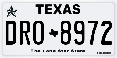 TX license plate DRO8972