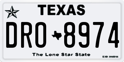 TX license plate DRO8974
