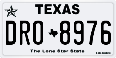 TX license plate DRO8976