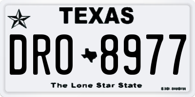 TX license plate DRO8977