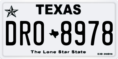 TX license plate DRO8978