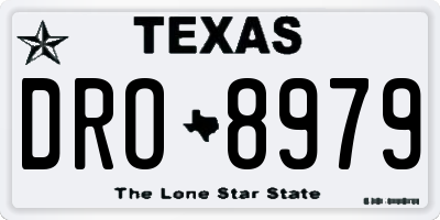 TX license plate DRO8979