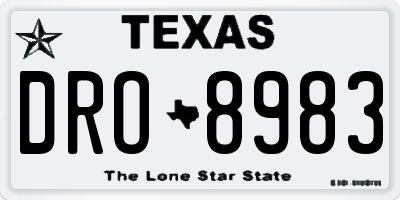 TX license plate DRO8983