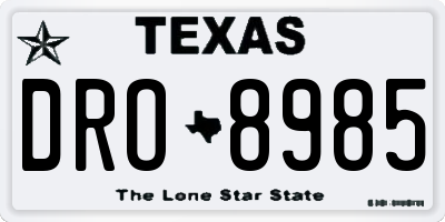 TX license plate DRO8985