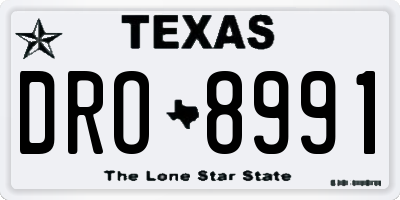 TX license plate DRO8991