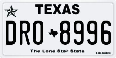 TX license plate DRO8996