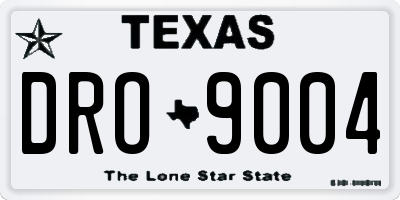 TX license plate DRO9004