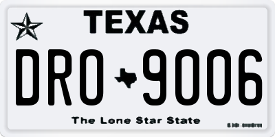 TX license plate DRO9006