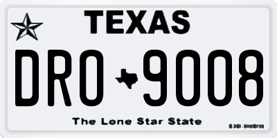TX license plate DRO9008