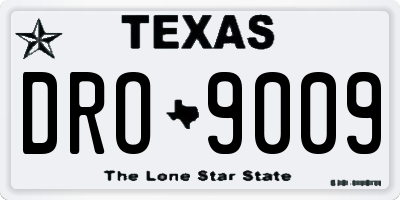TX license plate DRO9009
