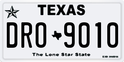 TX license plate DRO9010