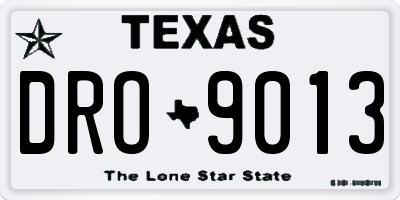 TX license plate DRO9013