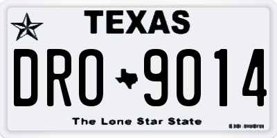 TX license plate DRO9014