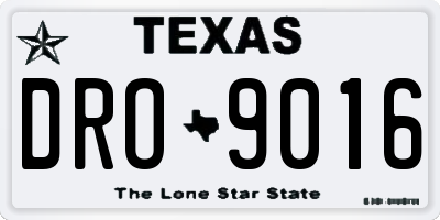 TX license plate DRO9016