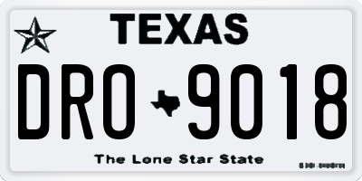 TX license plate DRO9018