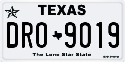 TX license plate DRO9019