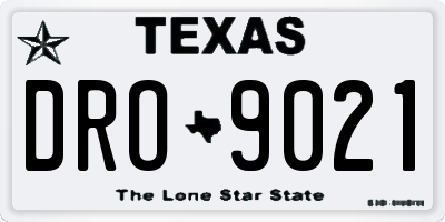 TX license plate DRO9021