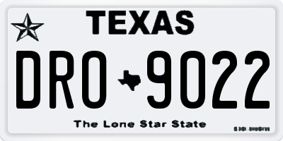 TX license plate DRO9022
