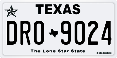 TX license plate DRO9024