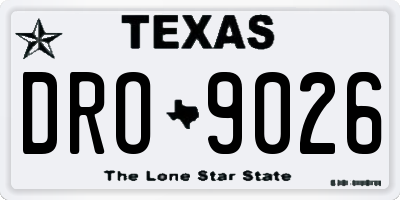 TX license plate DRO9026