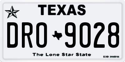 TX license plate DRO9028