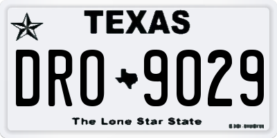 TX license plate DRO9029