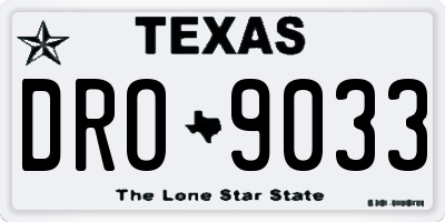 TX license plate DRO9033