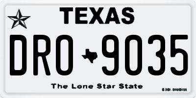 TX license plate DRO9035