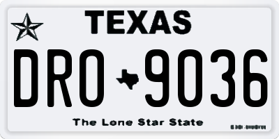 TX license plate DRO9036