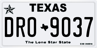 TX license plate DRO9037